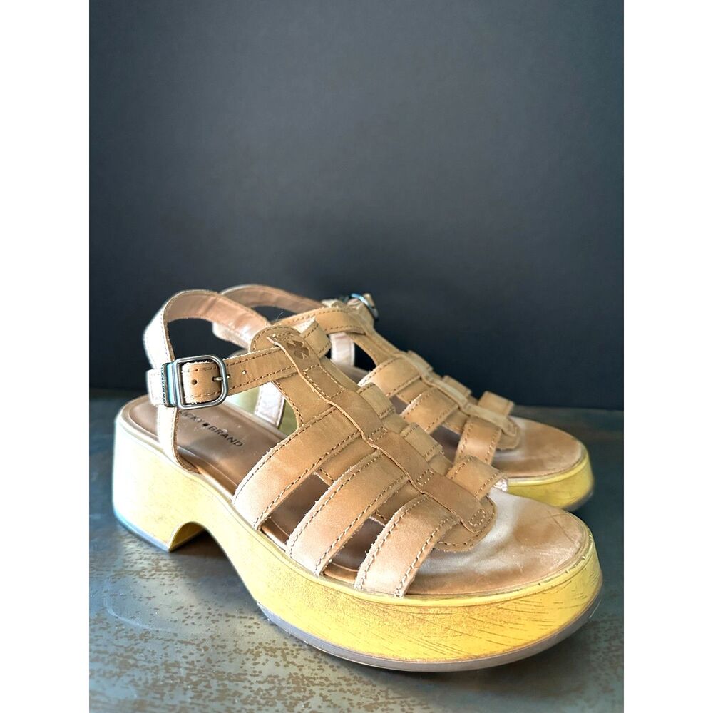 Lucky Brand Platform Sandals 6 Fisherman Retro Festival Boho Nude Tan Jemimmy